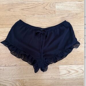 Sheer ruffle shorts